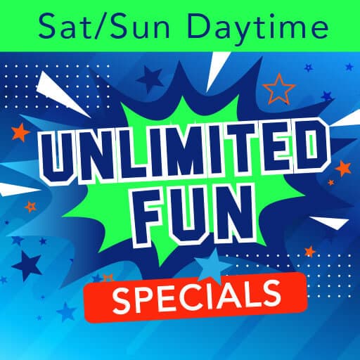 All You Can Play Unlimited Fun Specials Saturday Sunday at Players Fun Zone Laser tag, video games, inflatables,bumper cars, mini golf