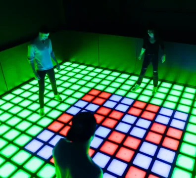 floor with led lights - pixel games interactive floor at Players Fun Zone, Westminster, MD