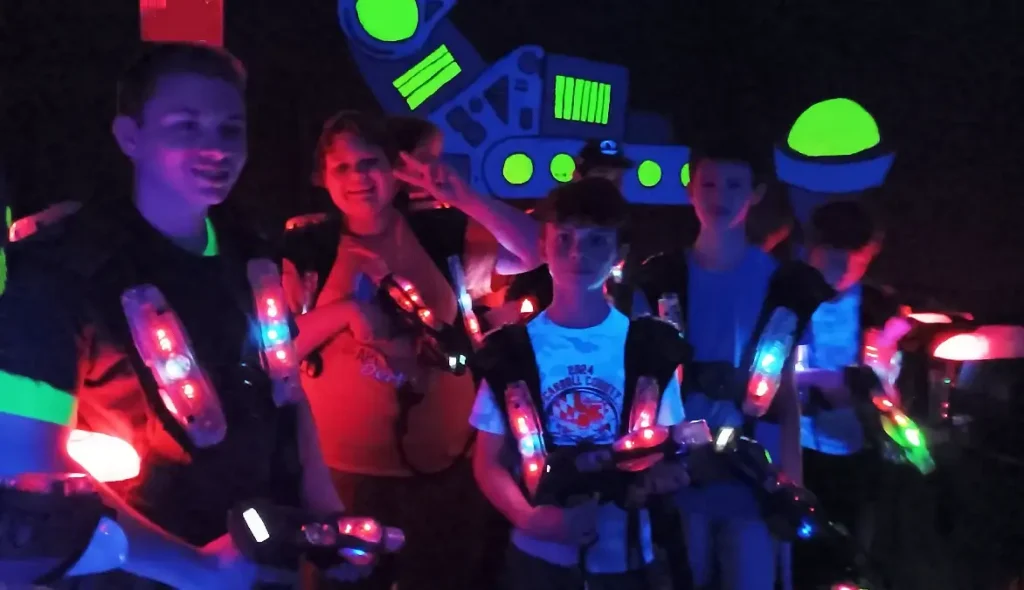 Kids playing laser tag at a birthday party at Players Fun Zone in Maryland